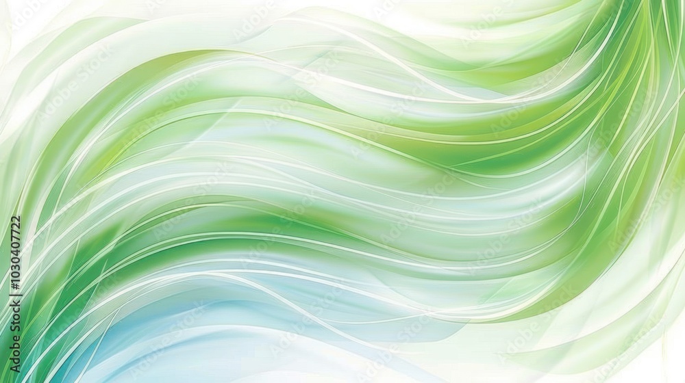 Abstract Green and Blue Wavy Lines with White Highlights Abstract Green and Blue Wavy Lines with White Highlights