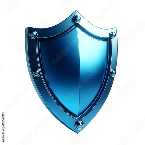 Shield. Protect and Security concept. Bue Shield 3d icon. 3d rendering isolated on white background