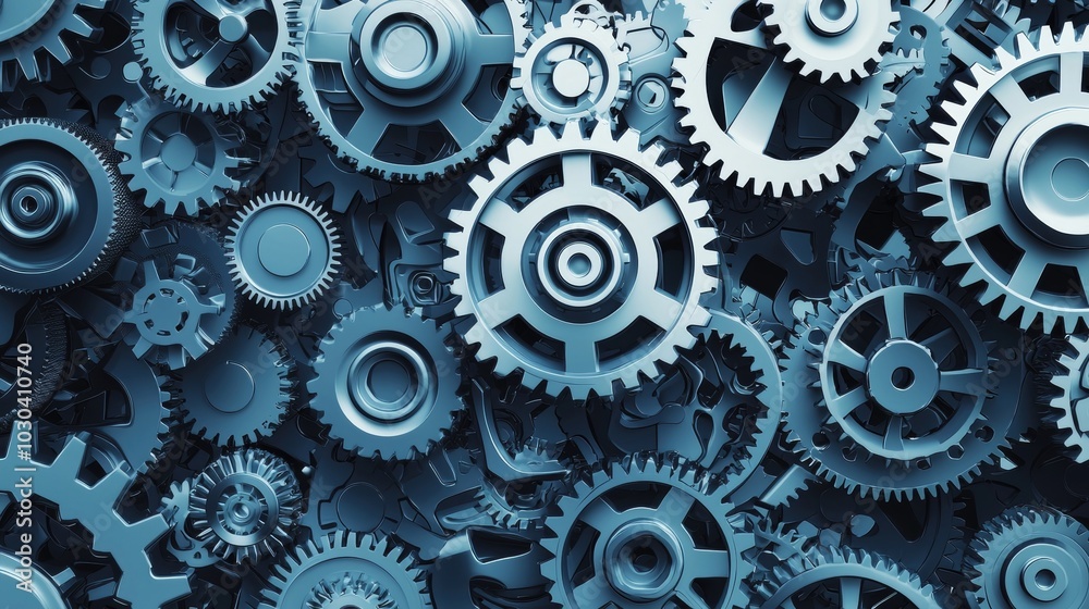 Intricate Interconnected Gears and Cogs in Stylized Rendering Intricate Interconnected Gears and Cogs in Stylized Rendering