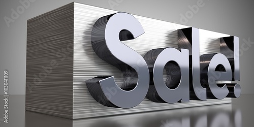 Sale - metal typographical concept - 3D illustration photo