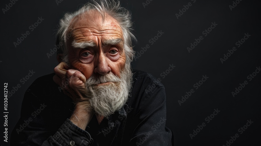 Upset Man on black background. Upset Man on black background.
