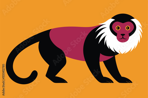 Solid color Tamarin animal vector design