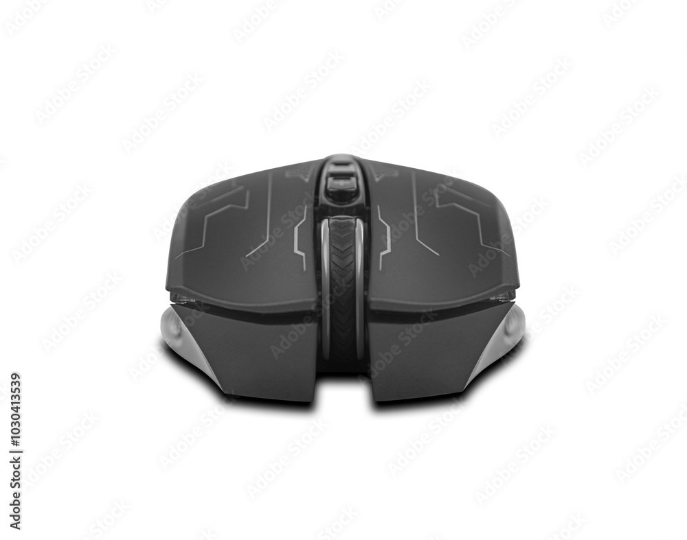 Modern wireless computer mouse isolated on white background.