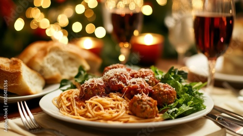 Delicious Spaghetti and Meatballs Dinner Delight photo