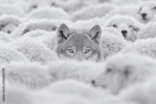 An enemy or a foe, Impostor, Charlatan, Bigot, Phony Liar, Wolf in sheep's clothing flock photo