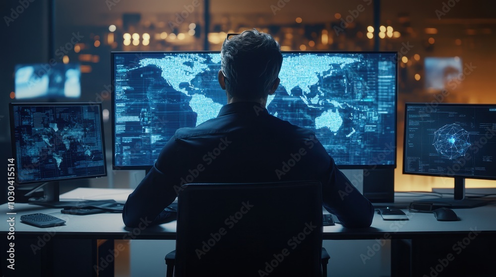 The Person Amid Digital Screens The Person Amid Digital Screens