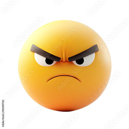 Angry emoji face,3d render,3D yellow angry emoji face,Angry smiley emoji face,angry face emoji in 3D illustration,A yellow smiley face with an angry expression set,emoji icon,Angry face emoji emoticon