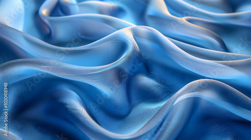 Abstract Blue Wavy 3D Background