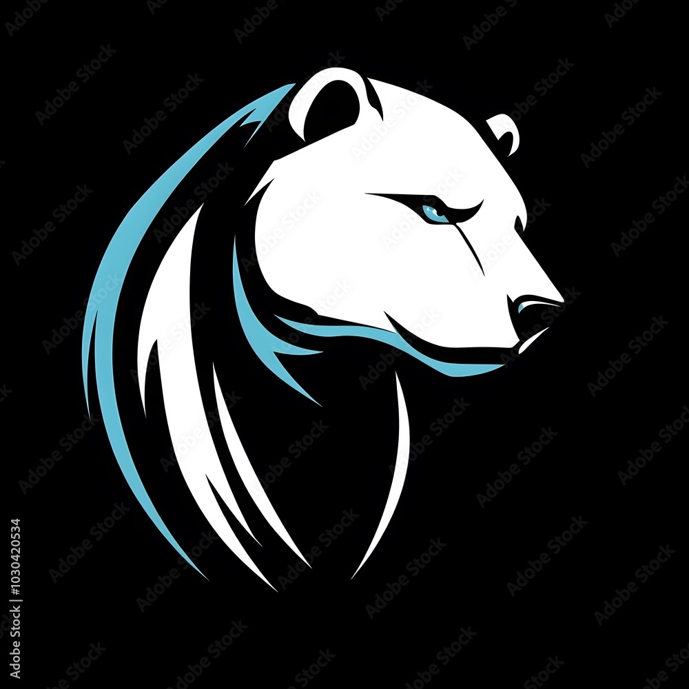 Fototapeta premium Polar Bear Face Logo mascot icon for esport