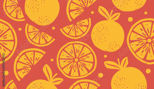 Cute orange fruits pattern background vector design