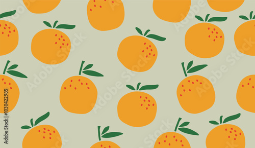 Cute orange fruits pattern background vector design