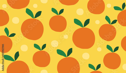 Cute orange fruits pattern background vector design