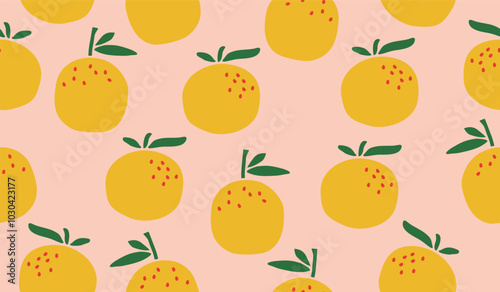 Cute orange fruits pattern background vector design