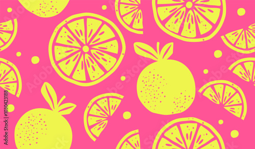 Cute orange fruits pattern background vector design