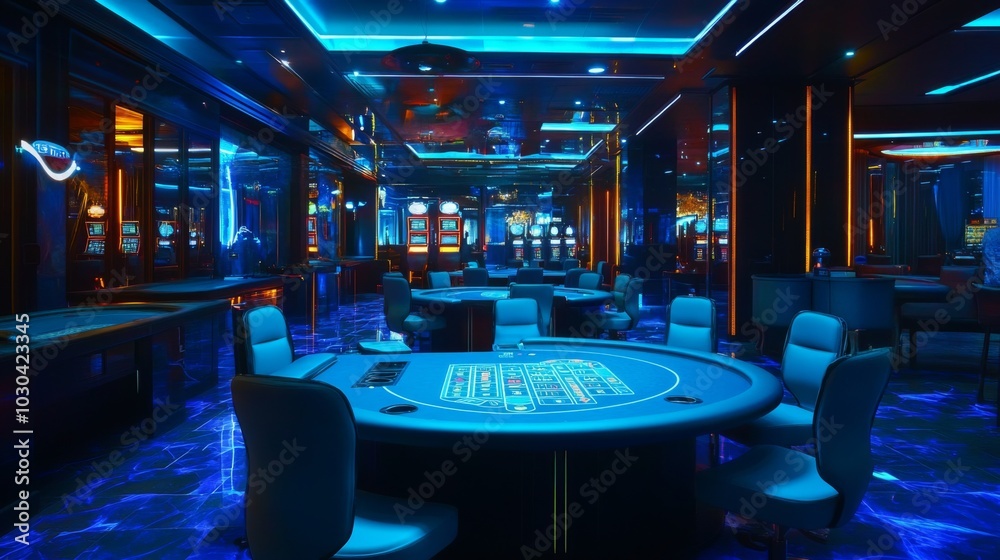 Fototapeta premium Innovative poker variant with brainwavebased gameplay and biofeedback pods