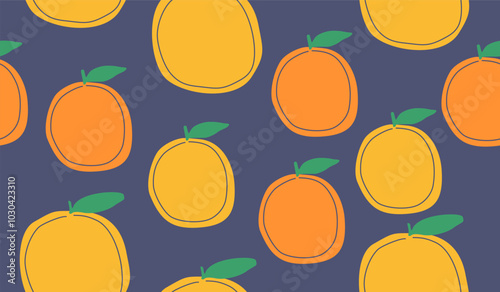 Cute orange fruits pattern background vector design