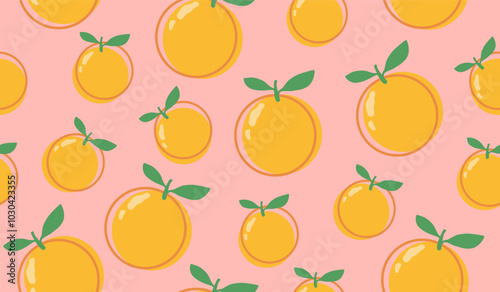 Cute orange fruits pattern background vector design