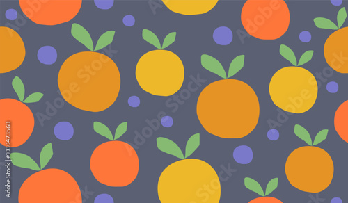Cute orange fruits pattern background vector design