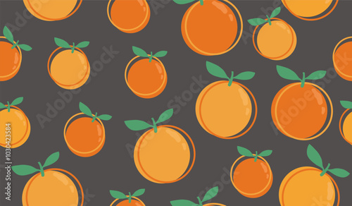 Cute orange fruits pattern background vector design