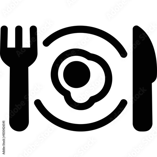 Simple vector icon scrambled eggs, breakfast