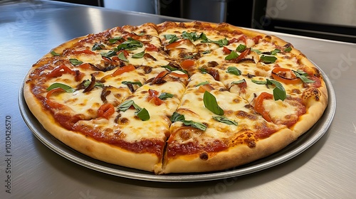 Freshly Baked Margherita Pizza with Basil