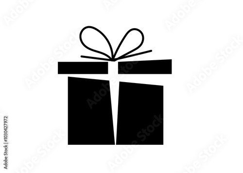 black gift icon on a white background