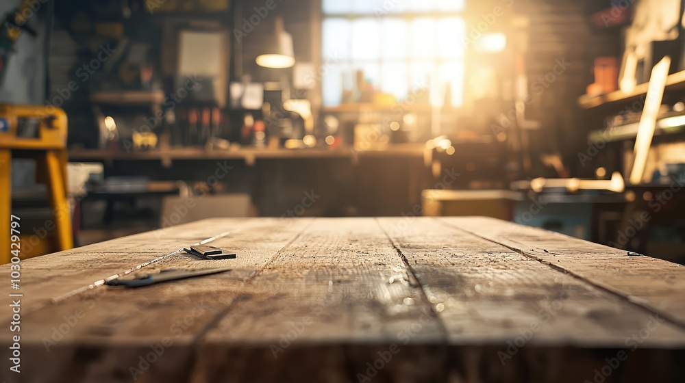 Dynamic Wooden Table in a Workshop Setting