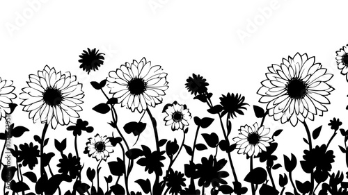 Chrysanthemum flowers covering an entire bush in an autumn garden, vector illustration art