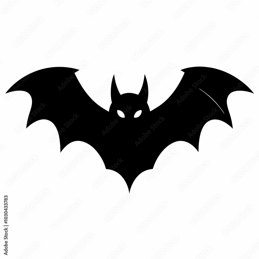 Halloween bat silhouette vector art illustration
