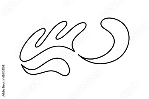 Random Shapes Organic Black Blobs. Outline 2d vector image. Sticker for social media. Backdrop.
