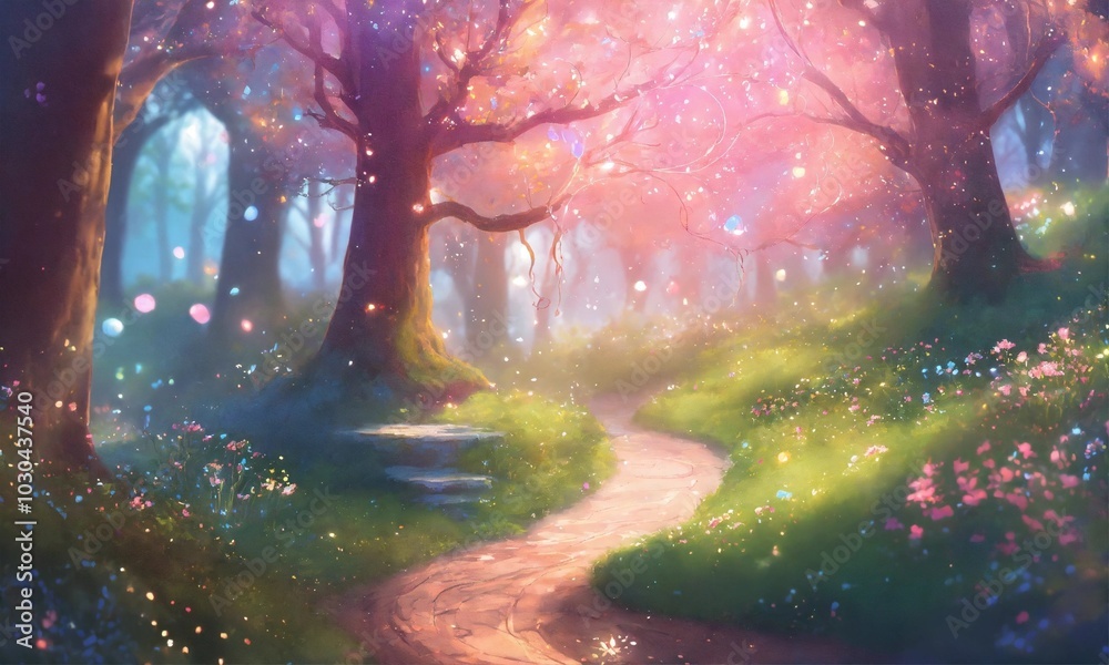 Fototapeta premium Divine landscape, AI generated