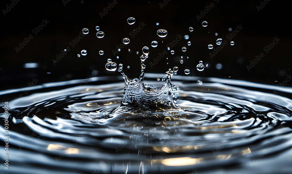 Dynamic Water Droplets Isolated on Black Background – High-Speed Captures, Ripples, Splashes, and Mist in Elegant Motion Dynamic Water Droplets Isolated on Black Background – High-Speed Captures, Ripples, Splashes, and Mist in Elegant Motion