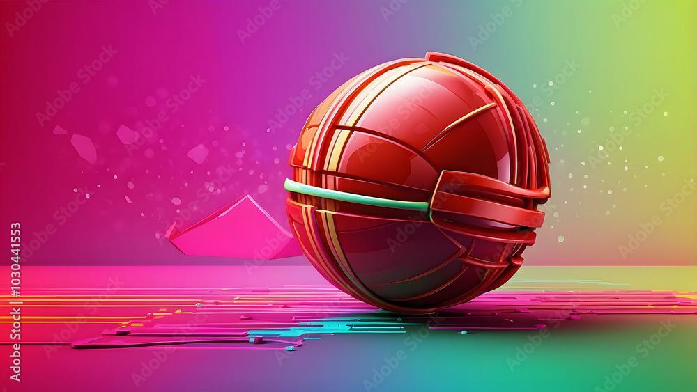 Baseball and Bat with vibrant neon lights background Baseball and Bat with vibrant neon lights background