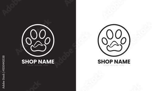 Creative minimalist pet shop or care logo design template for a company, starting a business, eye catchy, simple, modern.