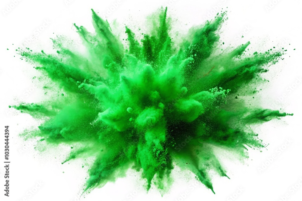 green powder explosion isolated on white background green powder explosion isolated on white background