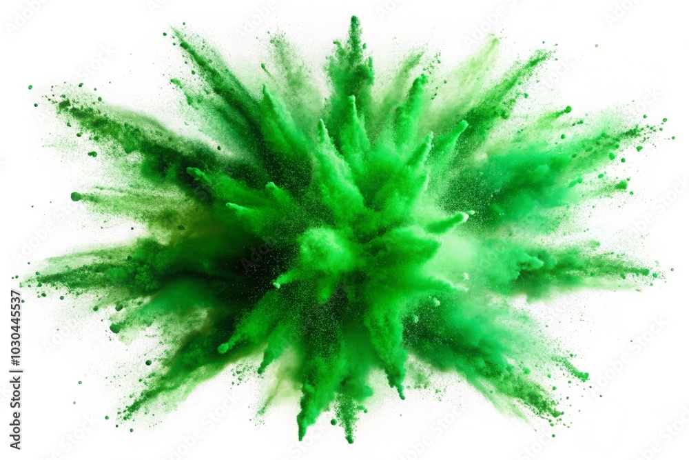 green powder explosion isolated on white background green powder explosion isolated on white background