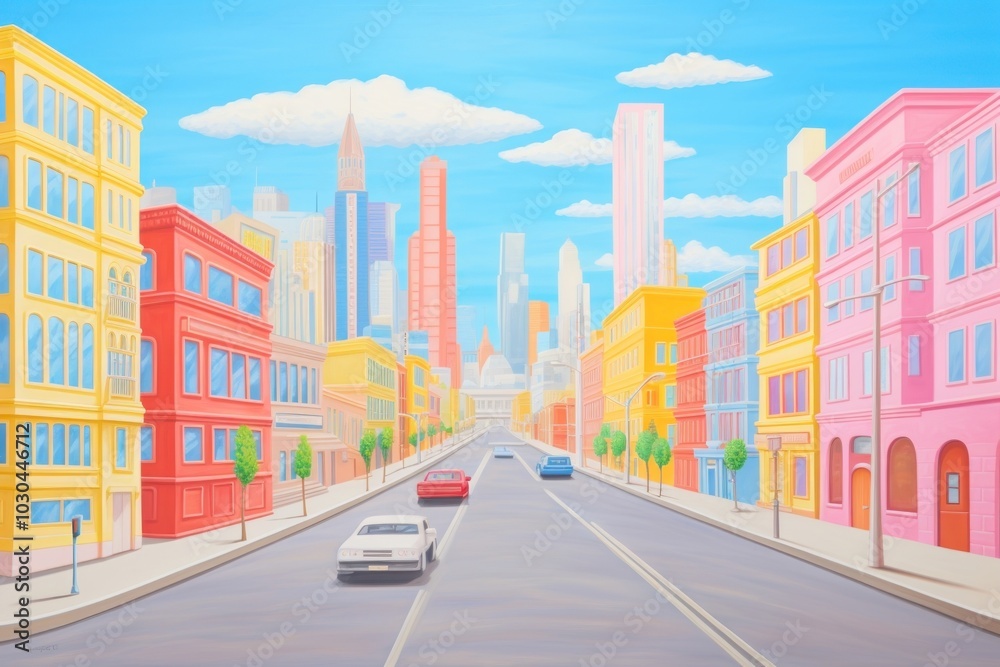 Obraz premium Cityscape painting architecture backgrounds.