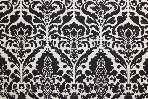 1960s vintage wallpaper black damask pattern art architecture.