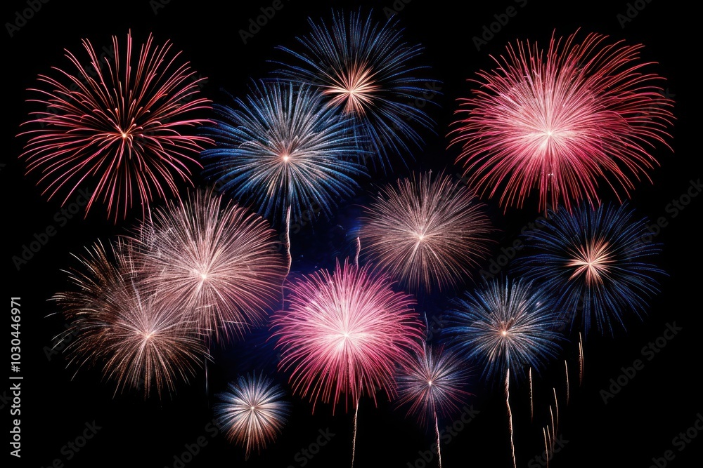 Fireworks outdoors black background illuminated.