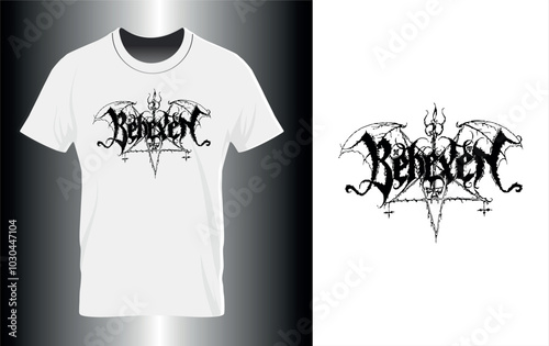 black metal shirt design template