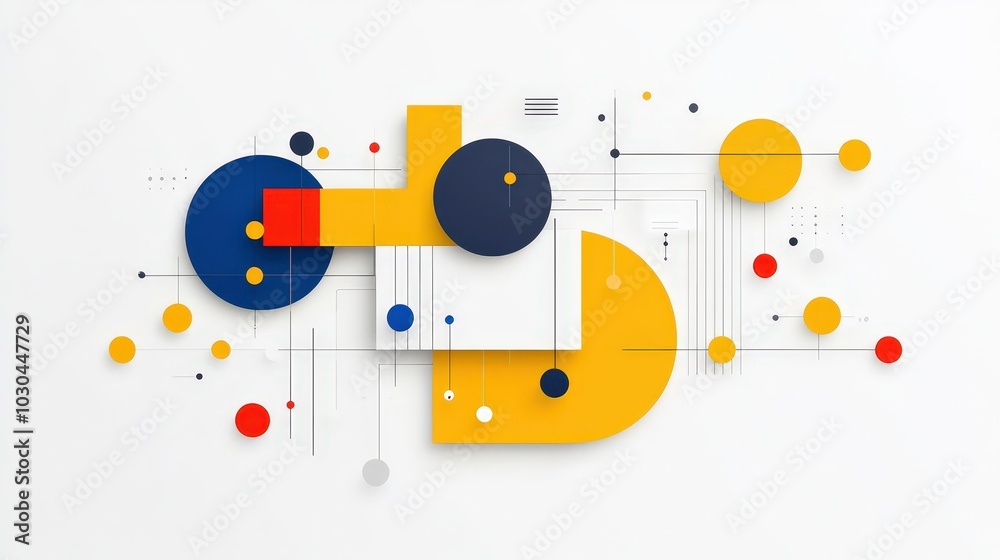 Obraz premium Modern Abstract Shapes on White Background