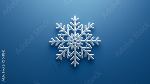 White Snowflake on a Blue Background