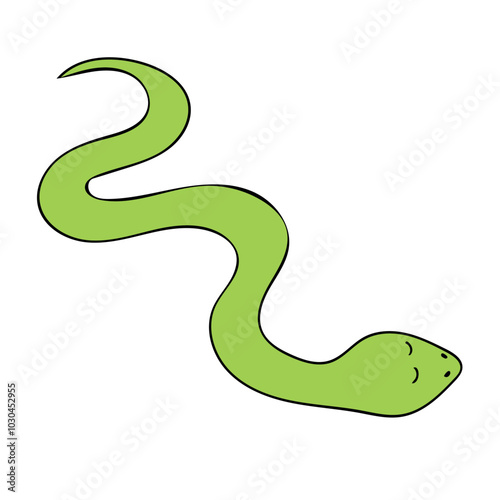 Cartoon snake. 2025 New Year. Year of the snake. Merry Christmas and Happy New Year. Red and beige vector illustration.