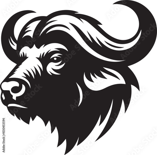 Buffalo head silhouette