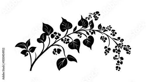 Dodder vine wrapped around the stem of a host plant, vector illustration art