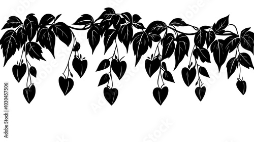 Bleeding heart plant arching over a garden stone, vector illustration art