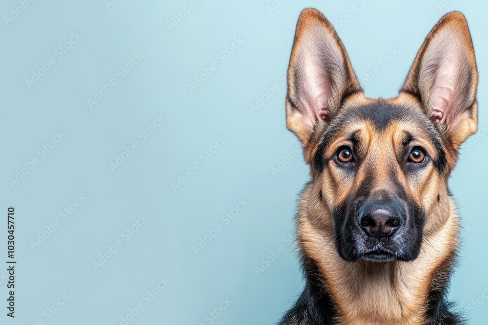 Close-up Portrait of an Alsatian Dog Looking Directly at the Camera Generative AI Close-up Portrait of an Alsatian Dog Looking Directly at the Camera Generative AI
