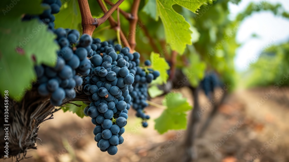 Glorious Cluster: A Captivating View of Dark Grapes Adorning Vineyard Vines ( Aspect Ratio) Glorious Cluster: A Captivating View of Dark Grapes Adorning Vineyard Vines ( Aspect Ratio)