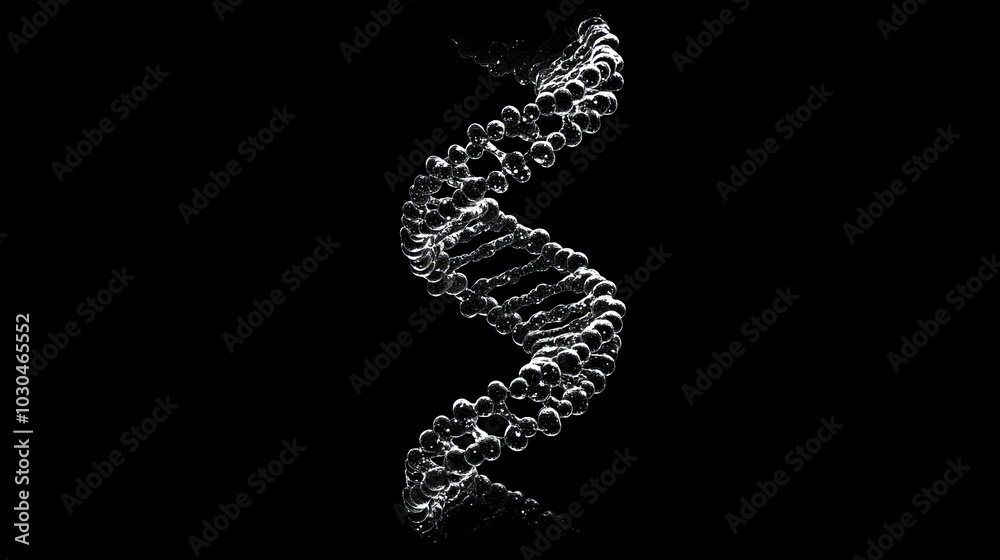 Generative AI technology was used to create the DNA helix on a black background. Generative AI technology was used to create the DNA helix on a black background.