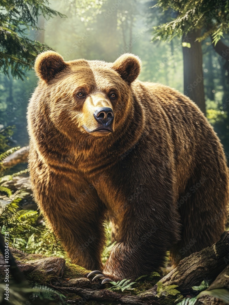 Obraz premium Grizzly Bear in Forest